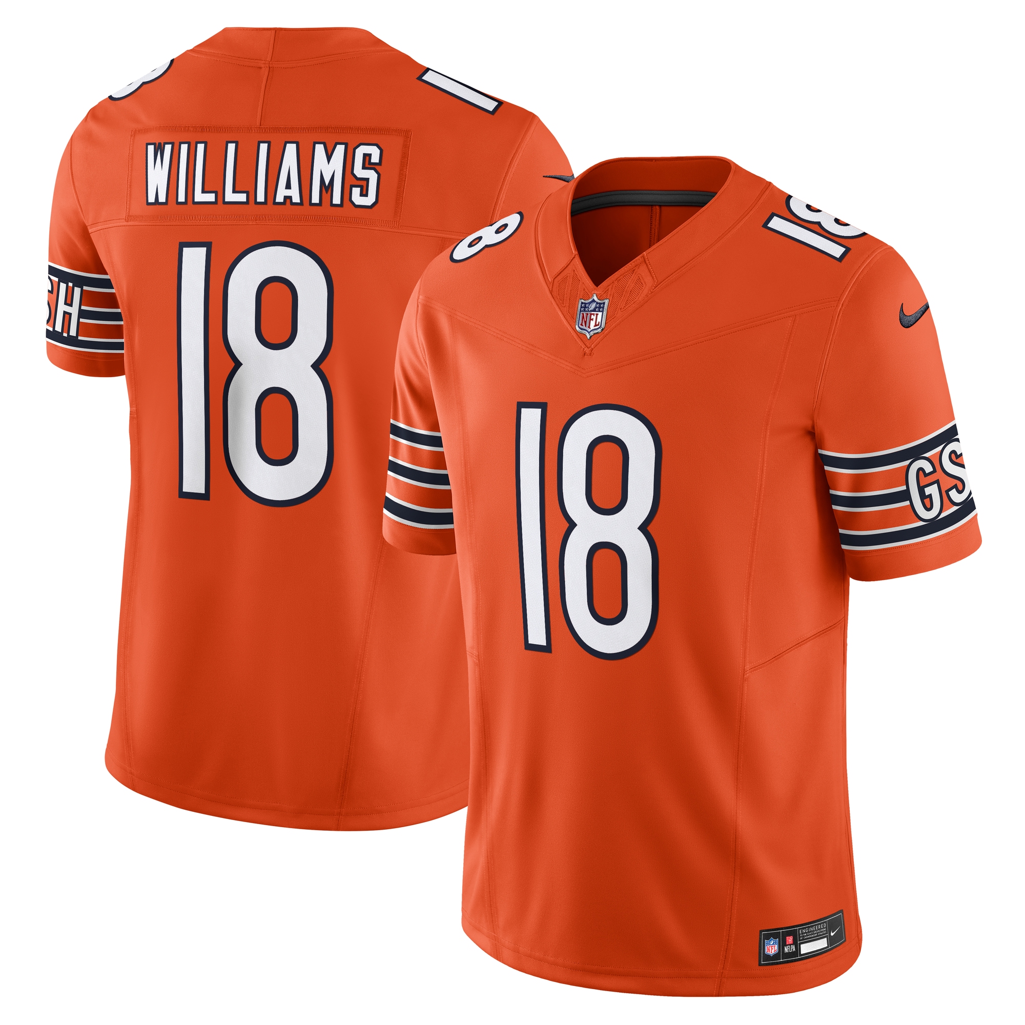 Chicago Bears Caleb Williams Orange Vapor F.U.S.E. Limited NFL Jersey Men's