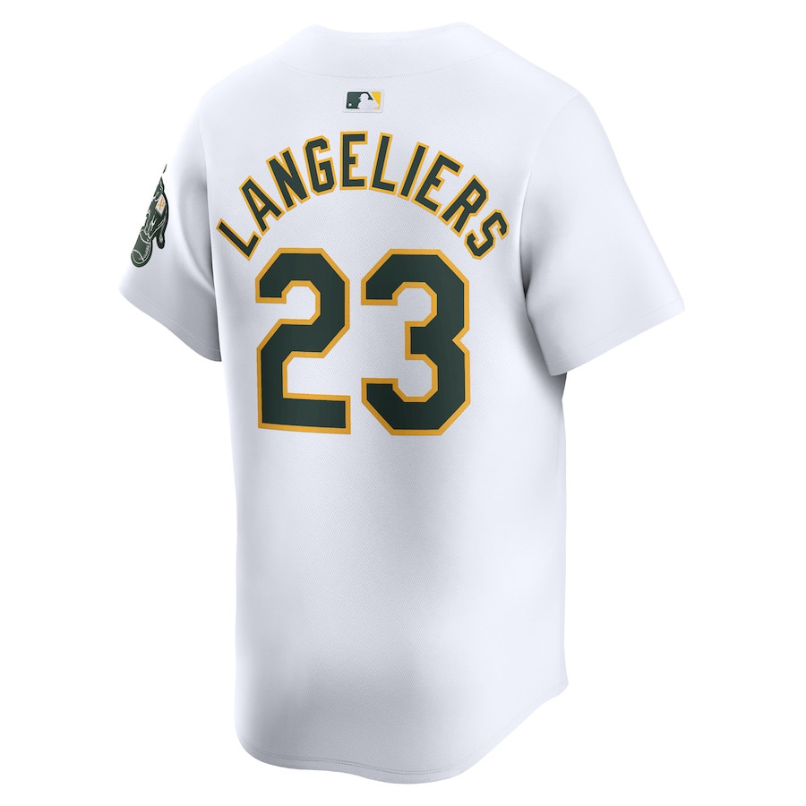 Shea Langeliers 23 Oakland Athletics Home Limited White MLB Jersey Men's