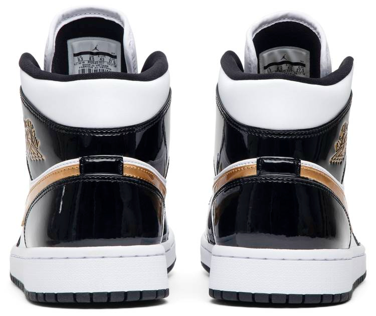 Air Jordan 1 Mid Patent Black Gold 852542-007