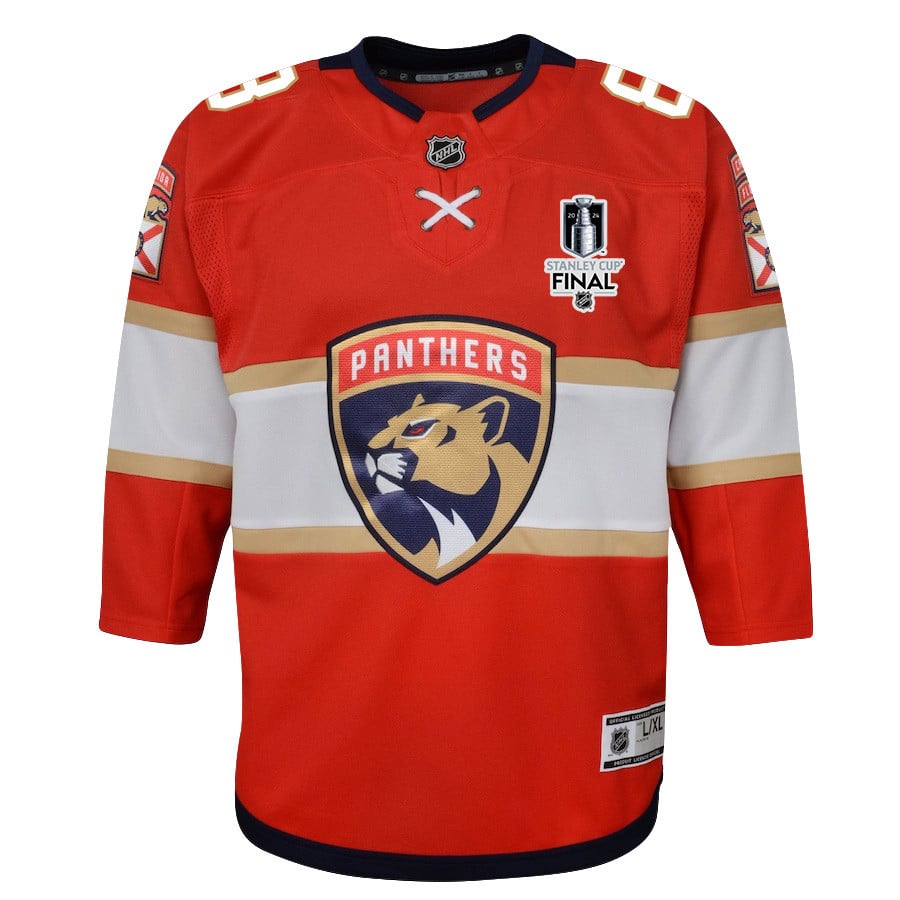 Kyle Okposo 8 Florida Panthers 2024 STANLEY CUP Final Home Breakaway Red NHL Jersey Youth