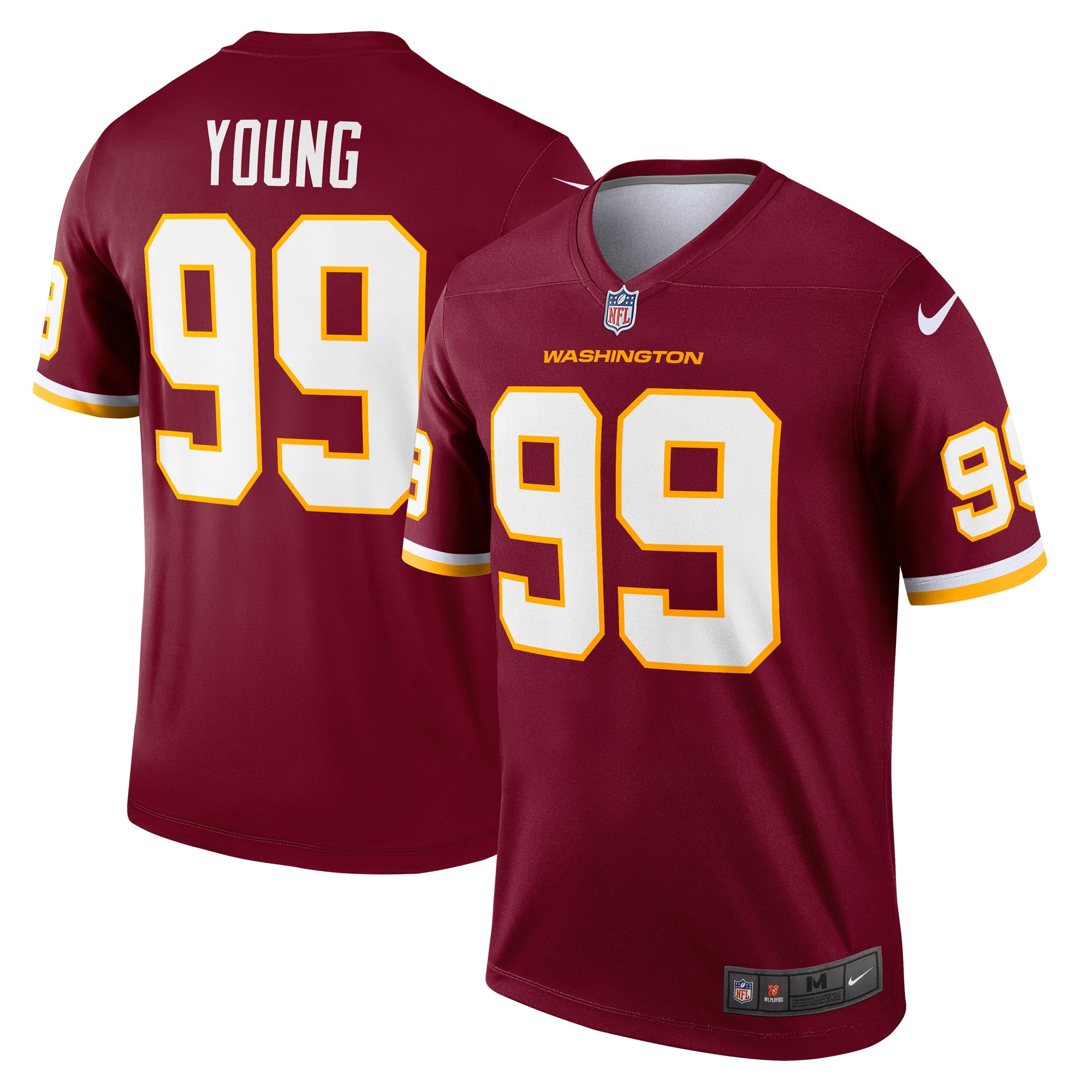 Washington Commanders Team Chase Young Burgundy Team Legend Player Performance Top NFL Jersey Men's