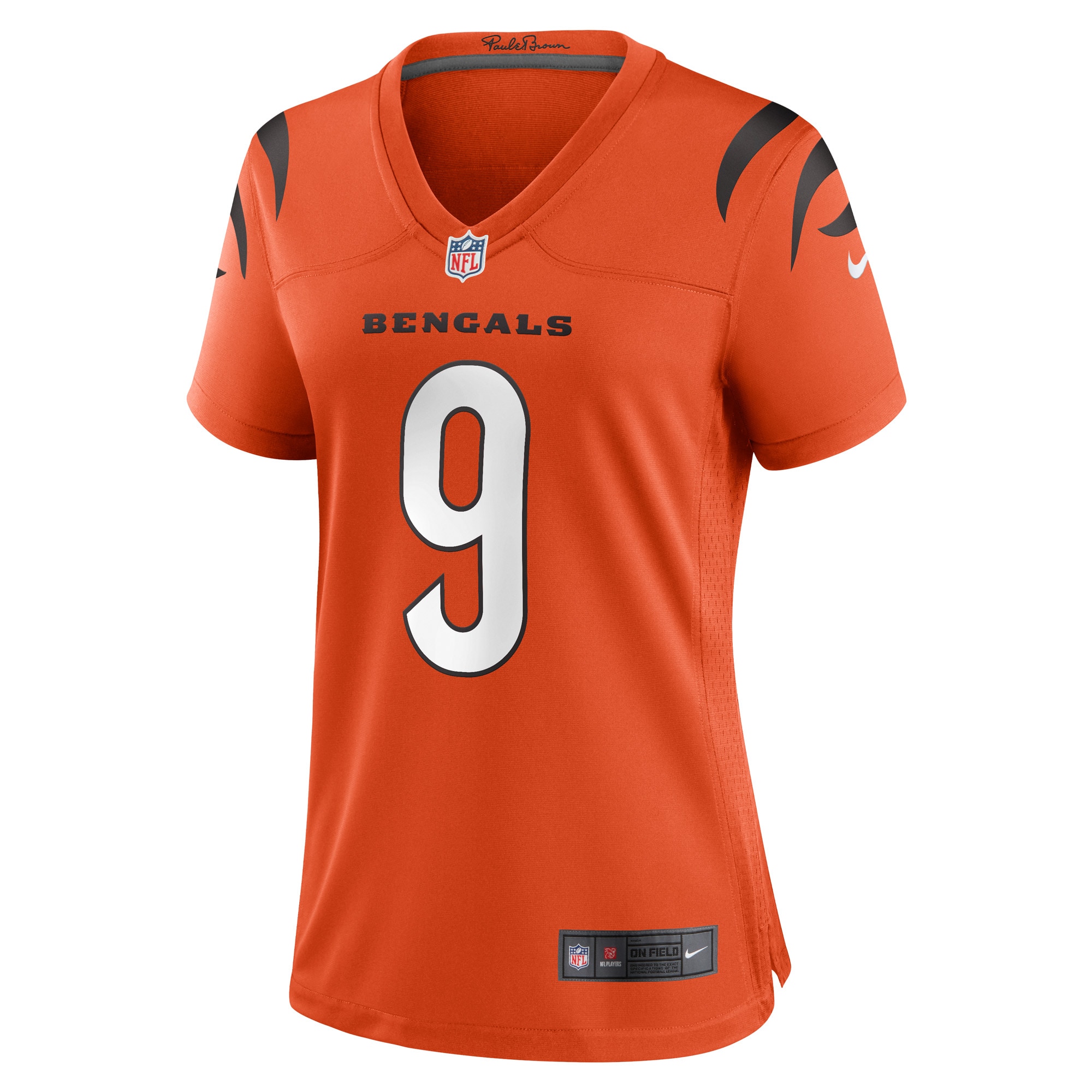 Cincinnati Bengals Joe Burrow Orange Game NFL Jersey Women's