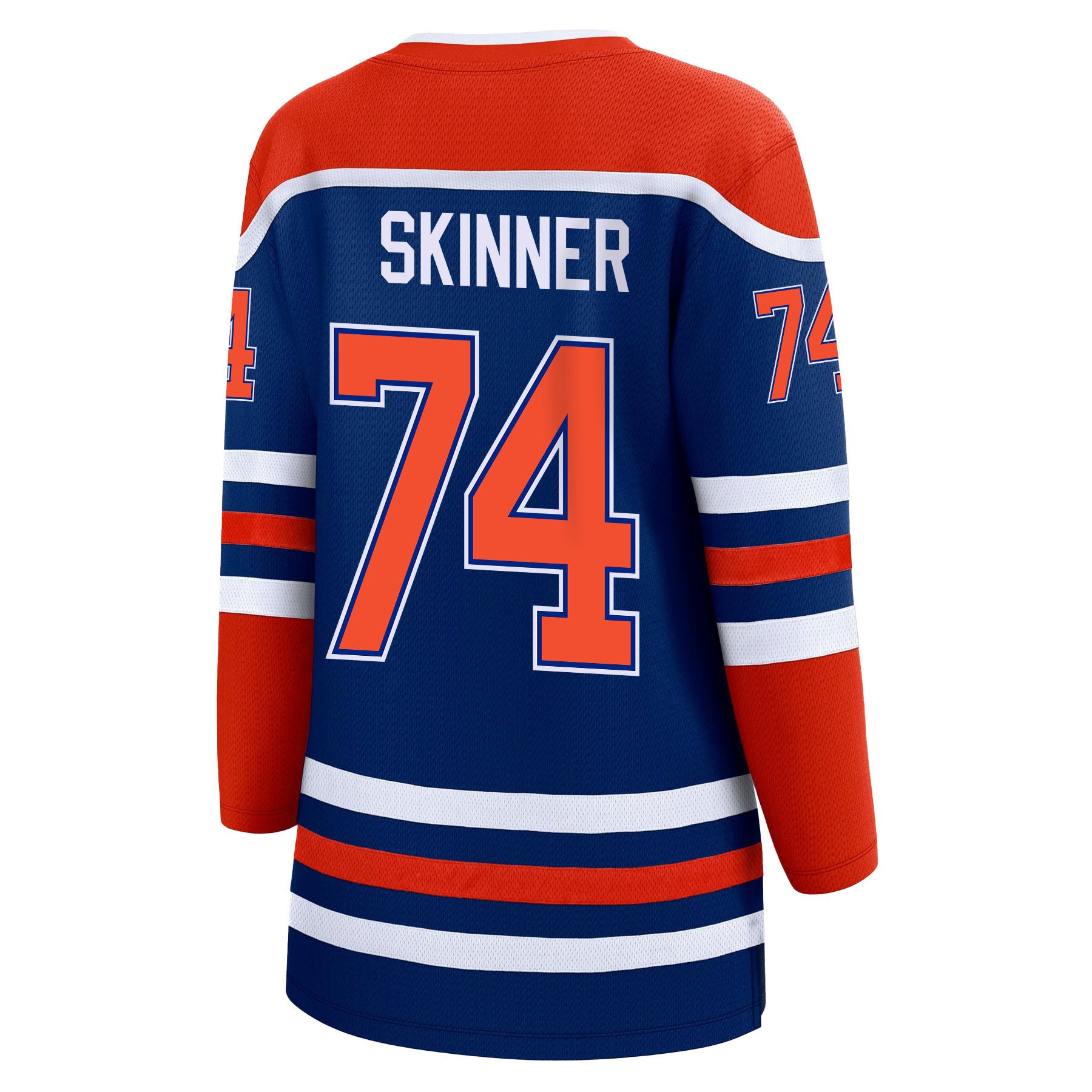 Stuart Skinner 74 Edmonton Oilers 2024 STANLEY CUP Final Home Royal NHL Jersey Women's