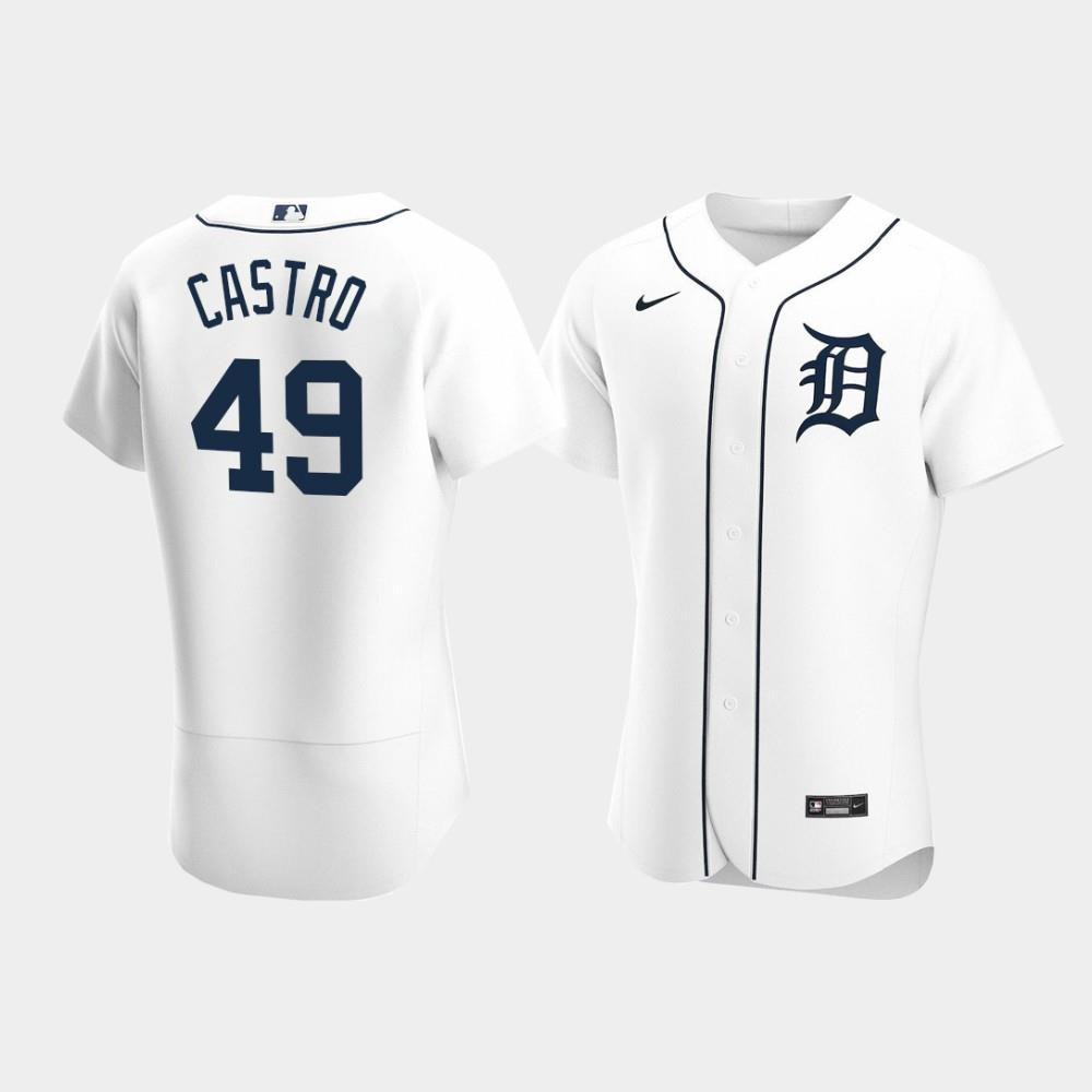 Willi Castro 49 Detroit Tigers White Home MLB Jersey Men's