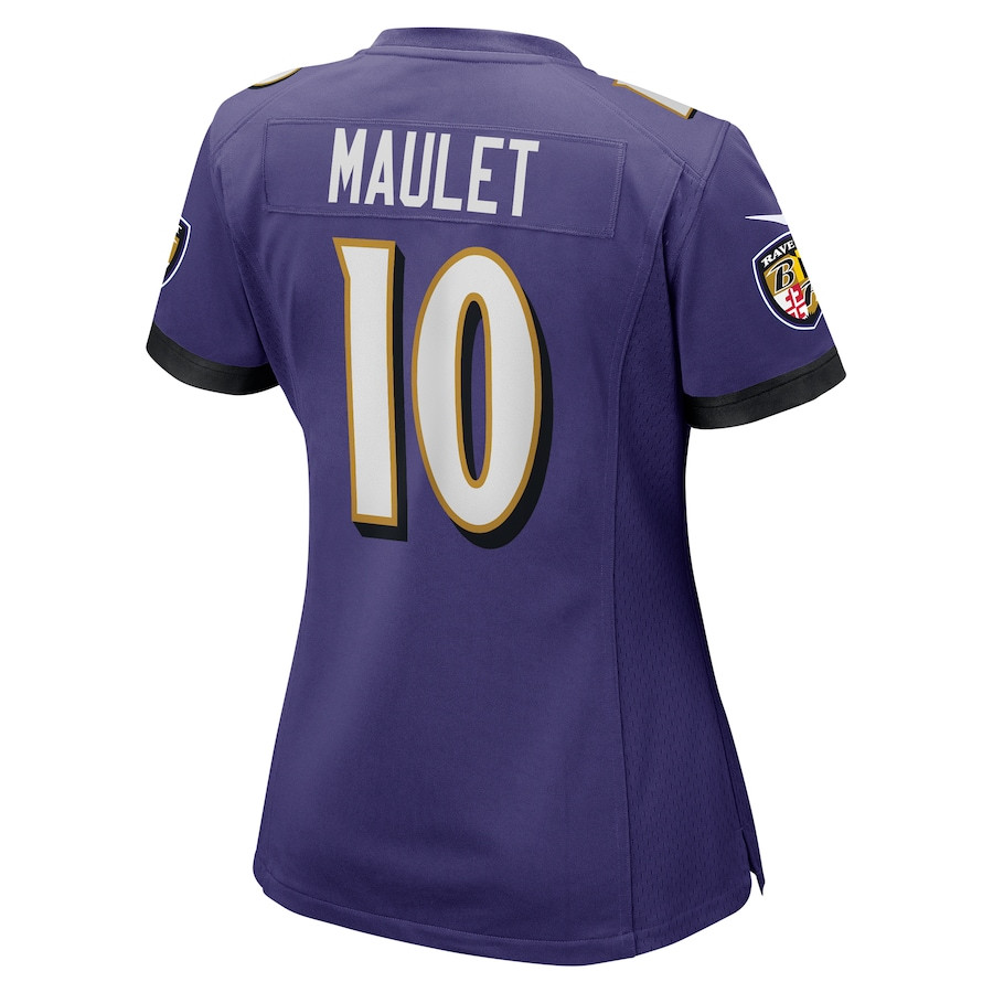 Arthur Maulet 10 Baltimore Ravens Game Purple NFL Jersey Women's