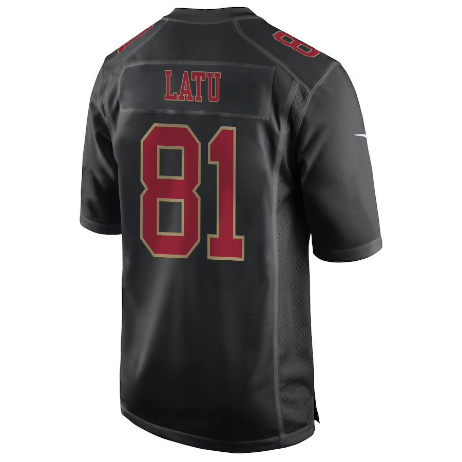 Cameron Latu 81 San Francisco 49ers Super Bowl LVIII Patch Fashion Game Carbon Black NFL Jersey Men's