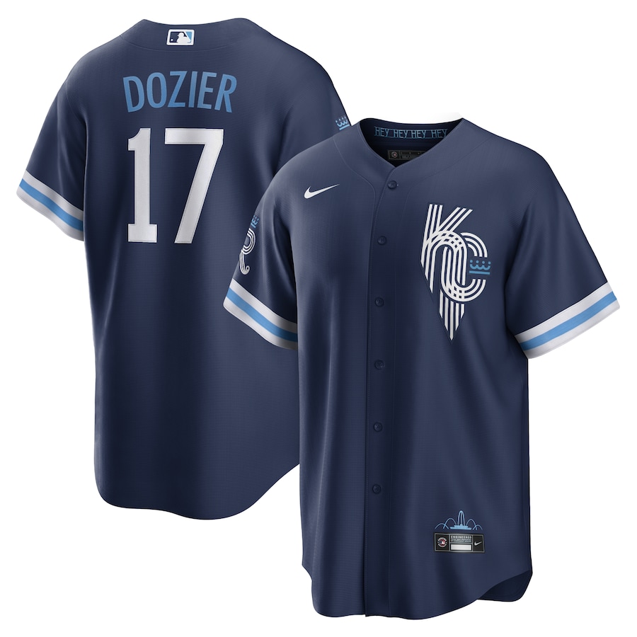 Hunter Dozier Kansas City Royals City Connect Player Jersey Navy