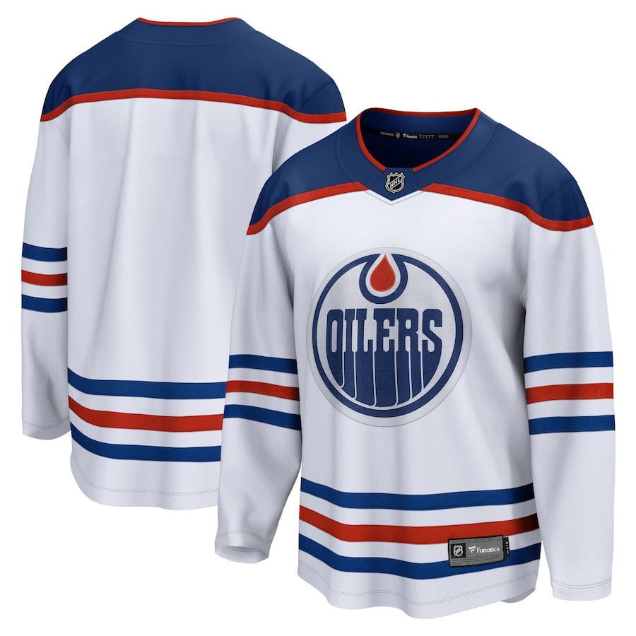 Edmonton Oilers Away Breakaway White NHL Jersey Men's