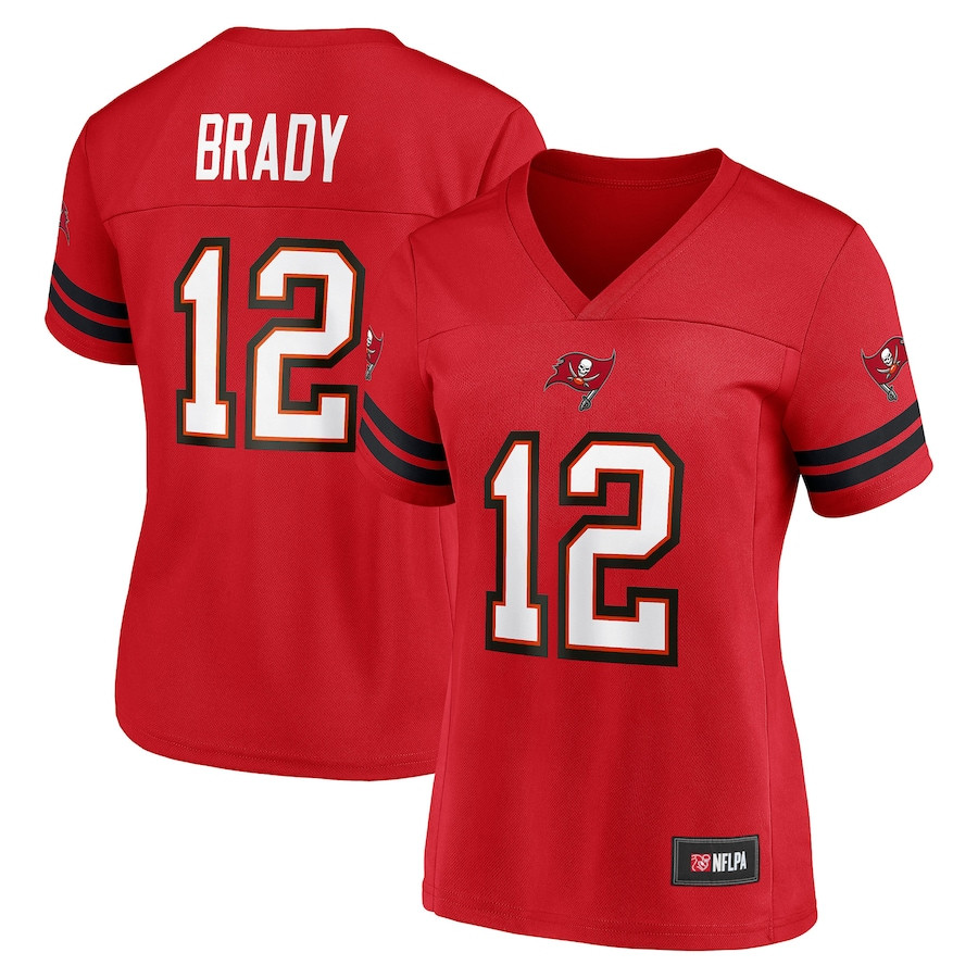 Tom Brady 12 Tampa Bay Buccaneers Game Red NFL Jersey Women's