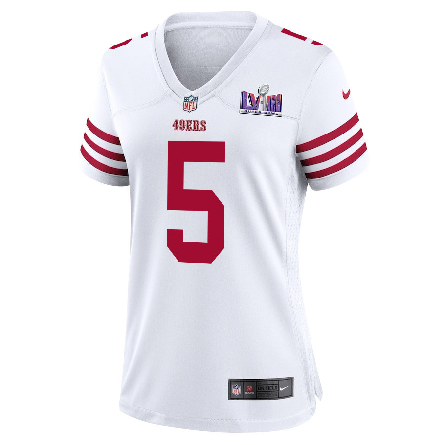 Randy Gregory 5 San Francisco 49ers Super Bowl LVIII Patch Game White NFL Jersey Women's