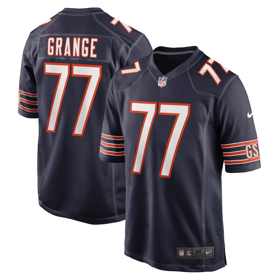 Red Grange 77 Chicago Bears Retired Navy NFL Jersey Men's
