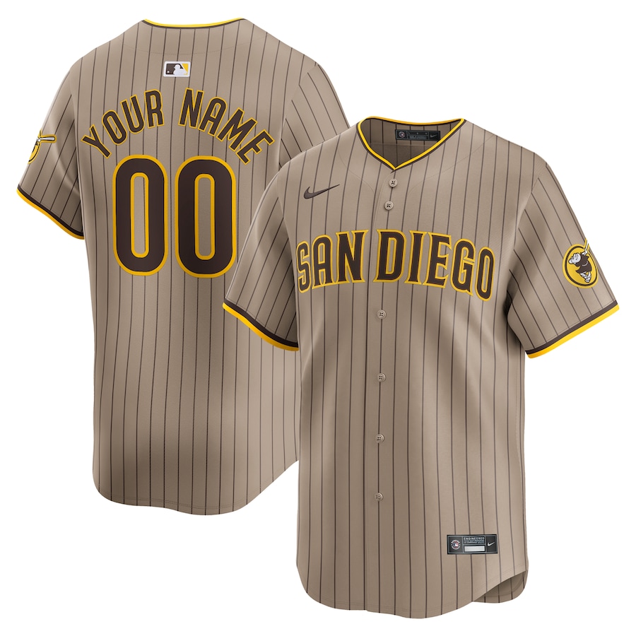 San Diego Padres Alternate Limited Custom Jersey Khaki