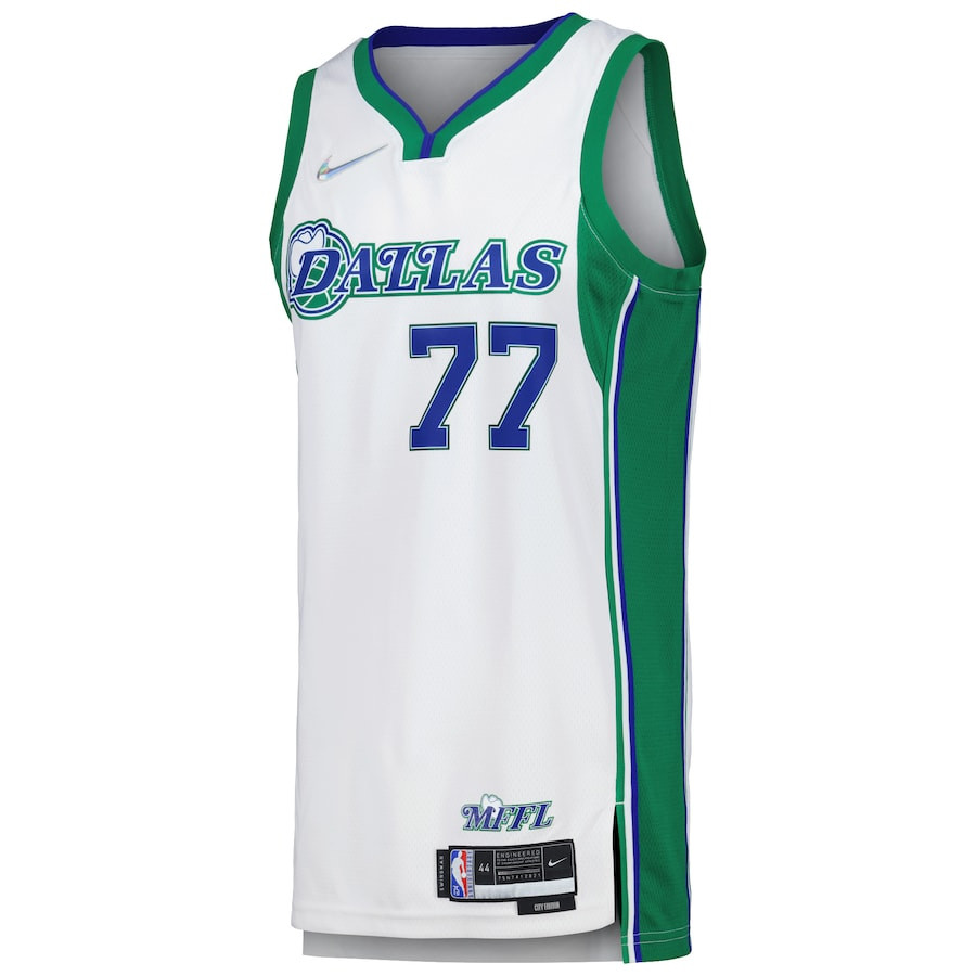 Luka Doncic 77 Dallas Mavericks Swingman City Editio White NBA Jersey Men's