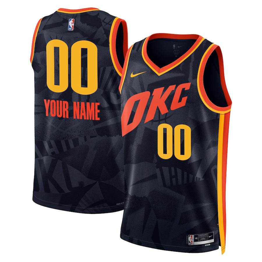 Oklahoma City Thunder 2023/24 City Edition Swingman Custom Navy NBA Jersey Men's