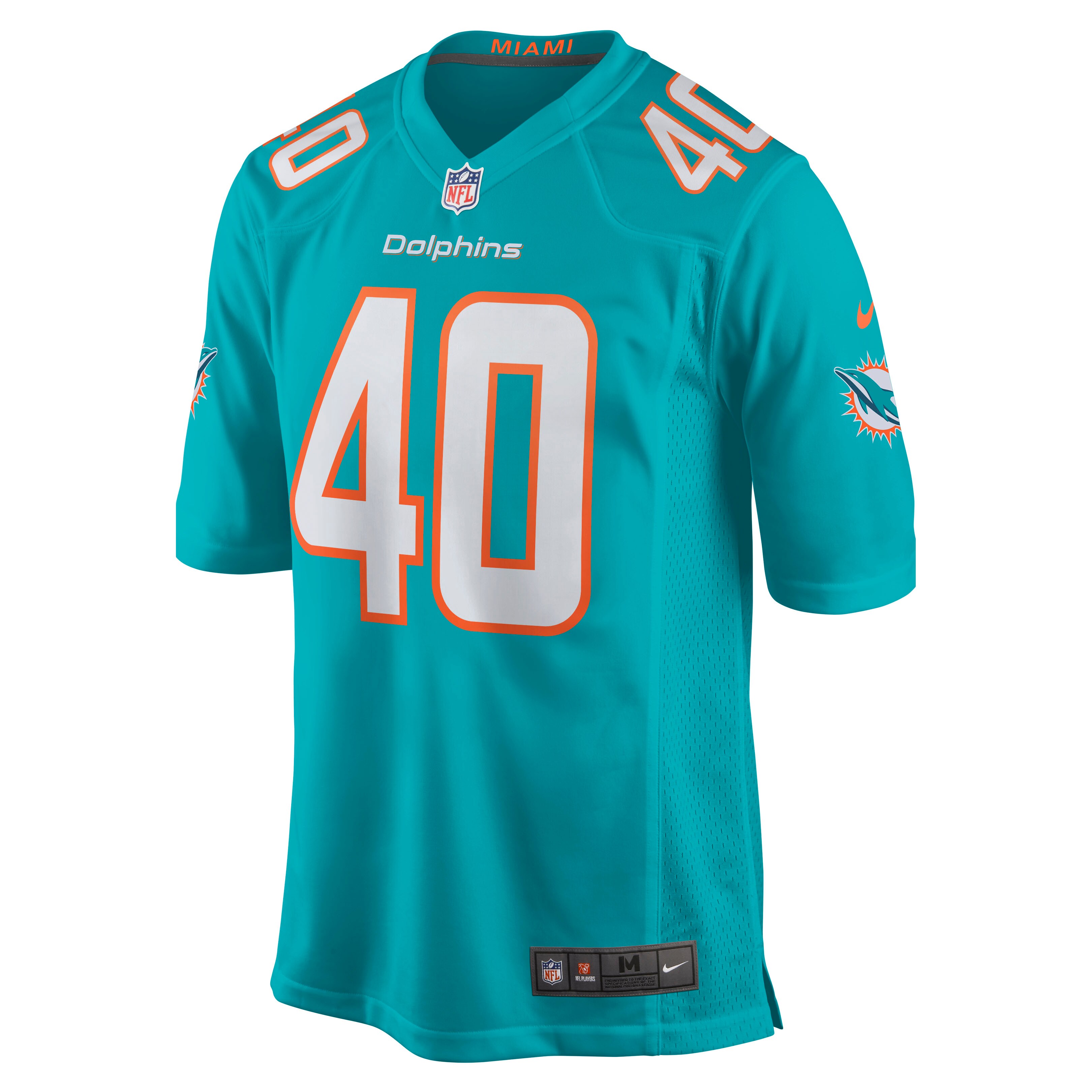Miami Dolphins Nik Needham Aqua Game NFL Jersey Men's