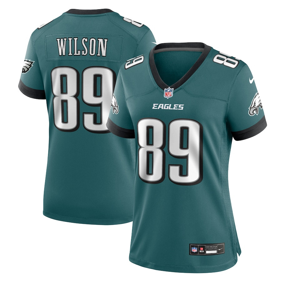 Johnny Wilson 89 Philadelphia Eagles Team Game Midnight Green NFL Jersey Women's