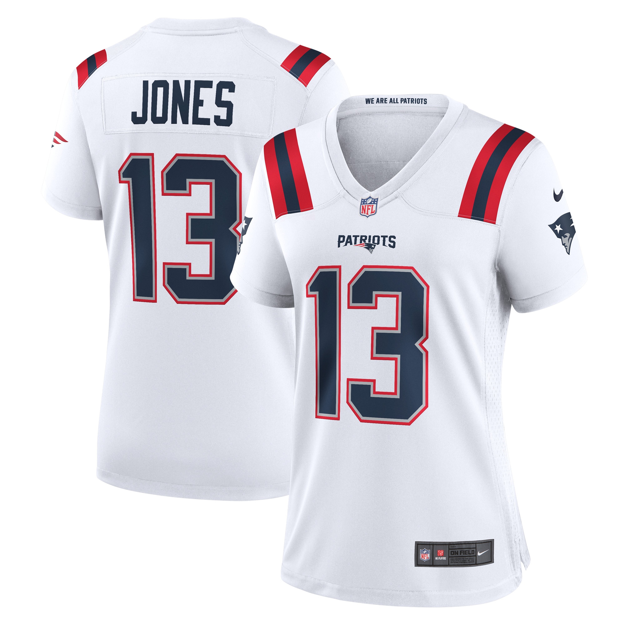 New England Patriots Jack Jones White Game Player NFL Jersey Women's
