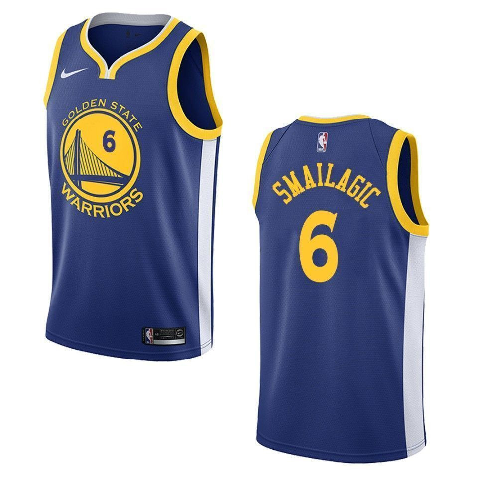 Golden State Warriors 6 Alen Smailagic Icon Swingman Royal NBA Jersey Men's