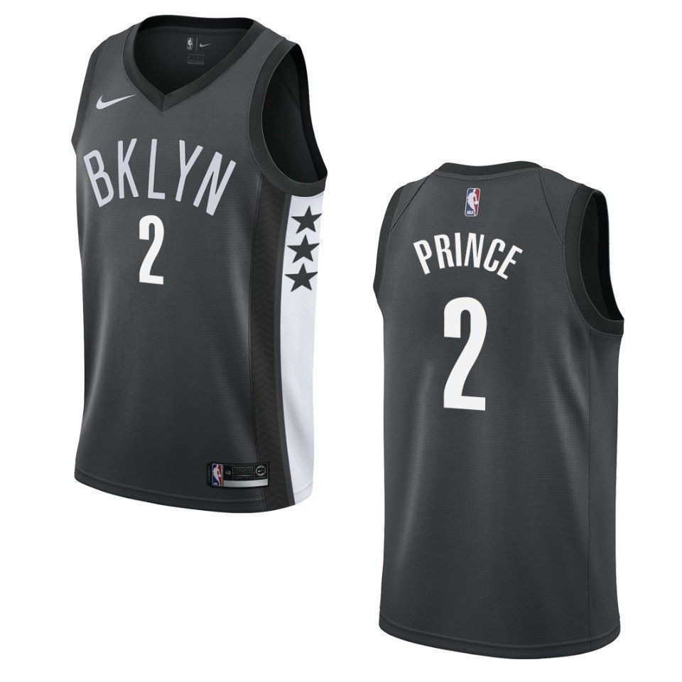 Brooklyn Nets 2 Taurean Prince Statement Swingman Black NBA Jersey Men's