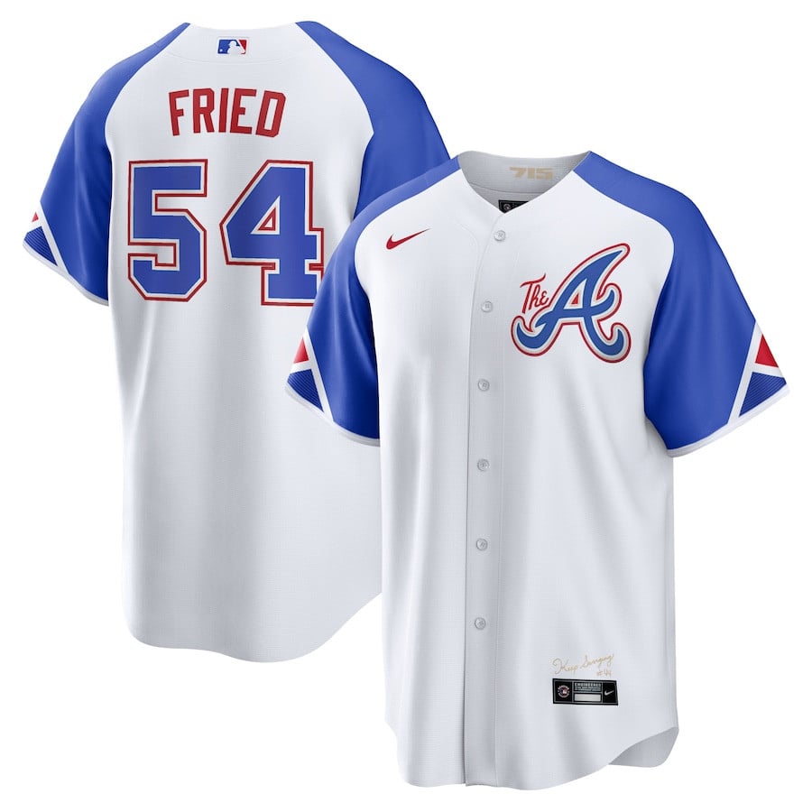 Max Fried 54 Atlanta Braves 2023 City Connect White MLB Jersey Men's