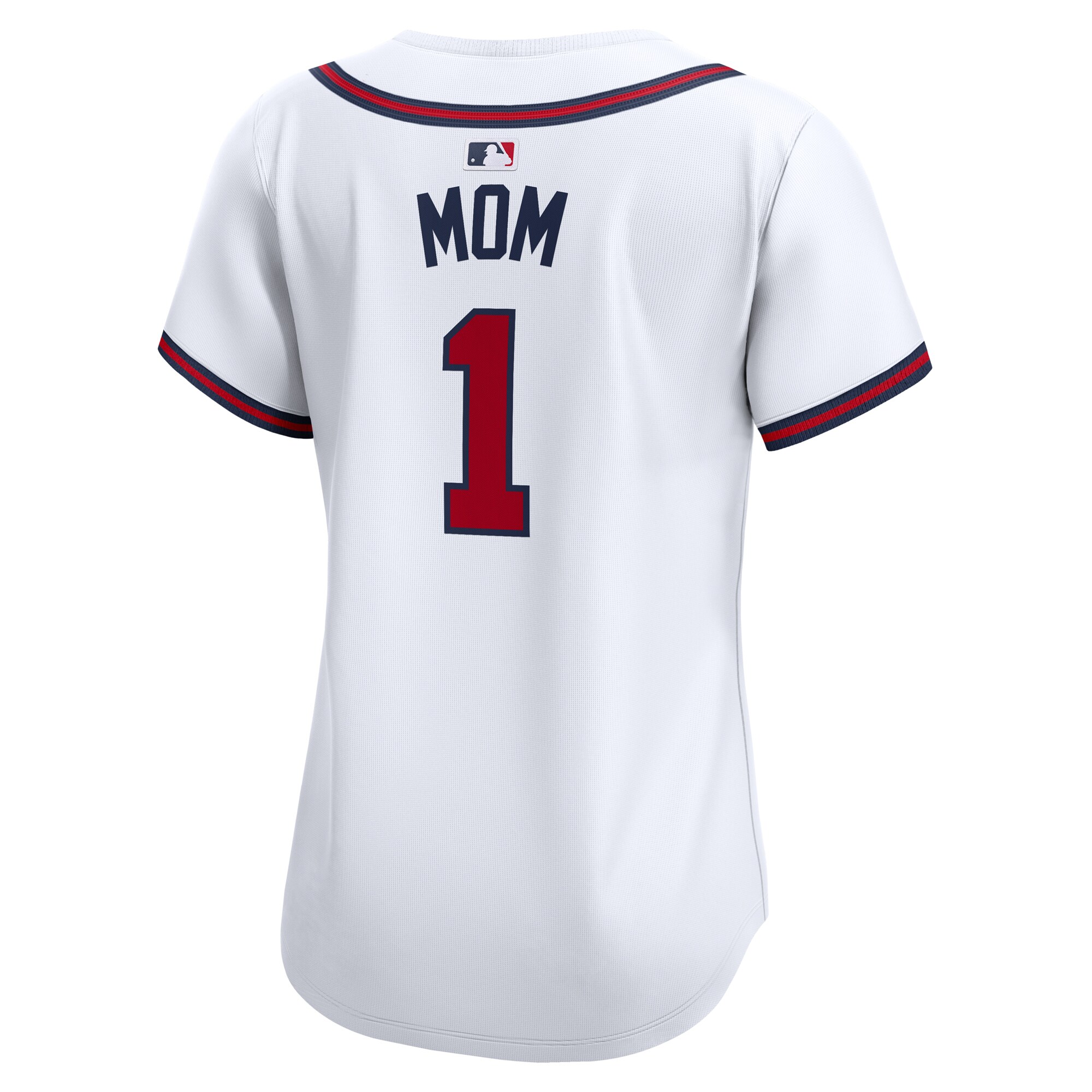 Atlanta Braves White #1 Mom Home Limited MLB Jersey Women's