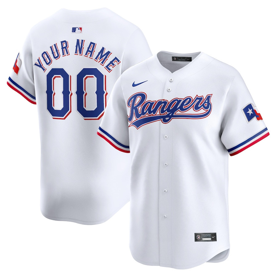 Texas Rangers Home Limited Custom White MLB Jersey Youth
