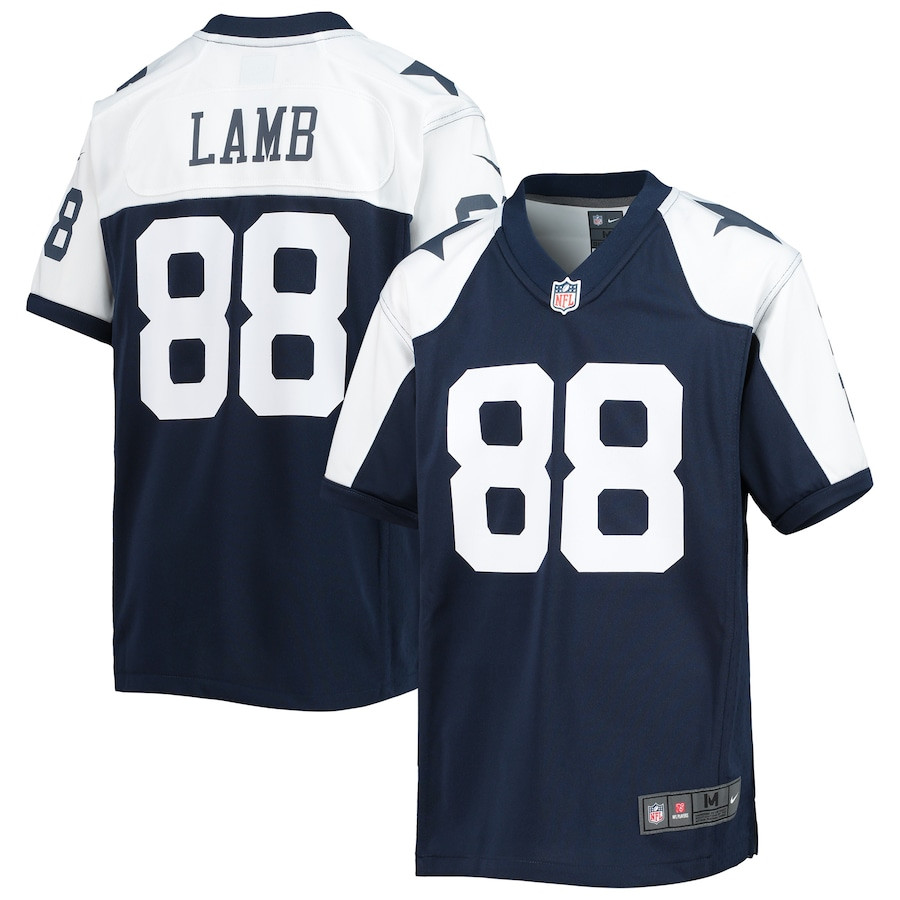 CeeDee Lamb 88 Dallas Cowboys Alternate Team Game Navy NFL Jersey Youth