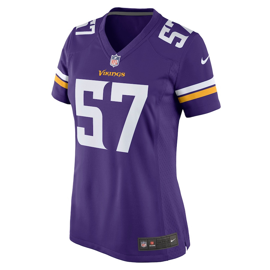 Ryan Connelly 57 Minnesota Vikings Game Purple NFL Jersey Women's