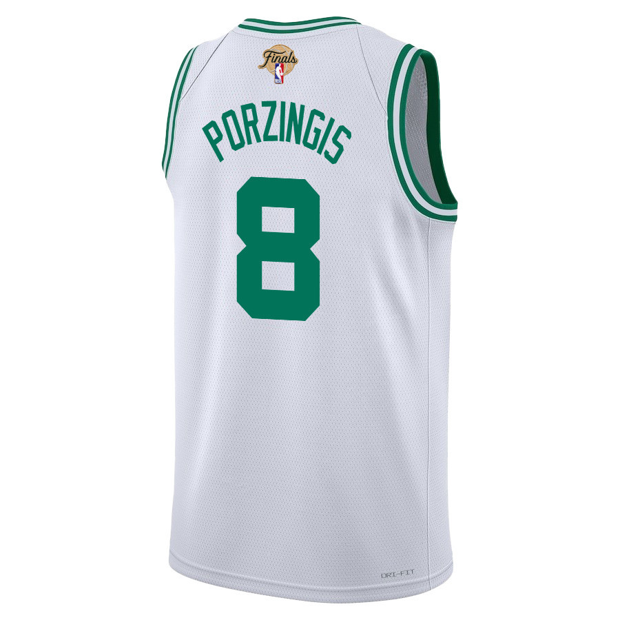 Kristaps Porzingis 8 Boston Celtics 2024 FINALS PATCH Swingman Association Editio White NBA Jersey Men's