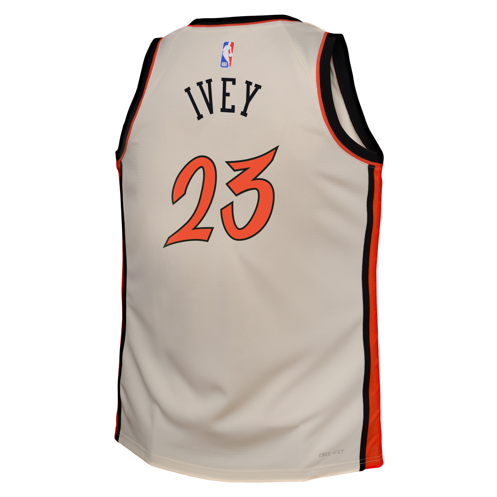 Camiseta City Edition Swingman de los Detroit Pistons 2024 Crema Jaden Ivey Juvenil NBA Jersey Men's