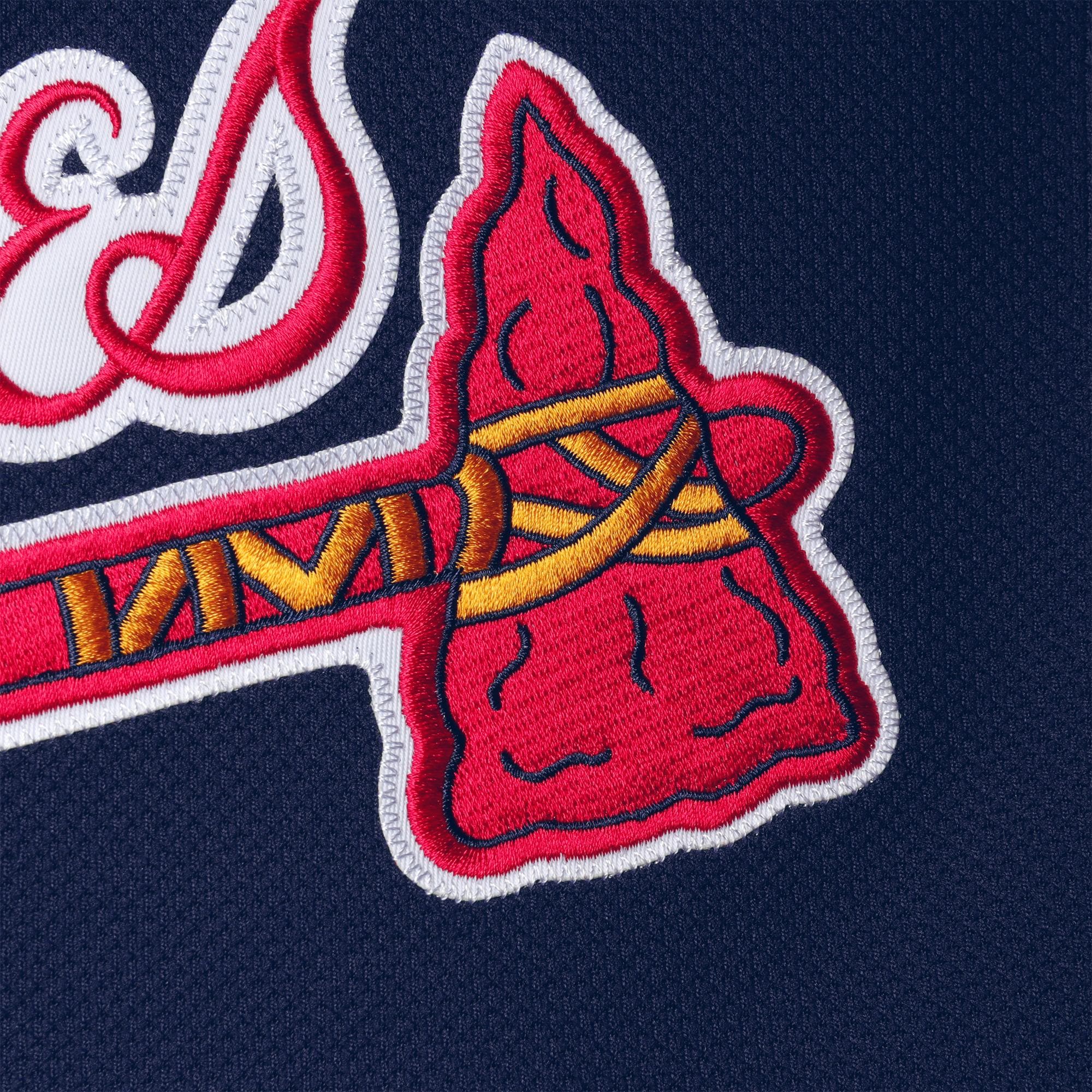 Atlanta Braves Greg Maddux Mitchell Ness Navy Cooperstown Collection Mesh Batting Practice Button-Up MLB Jersey Men's