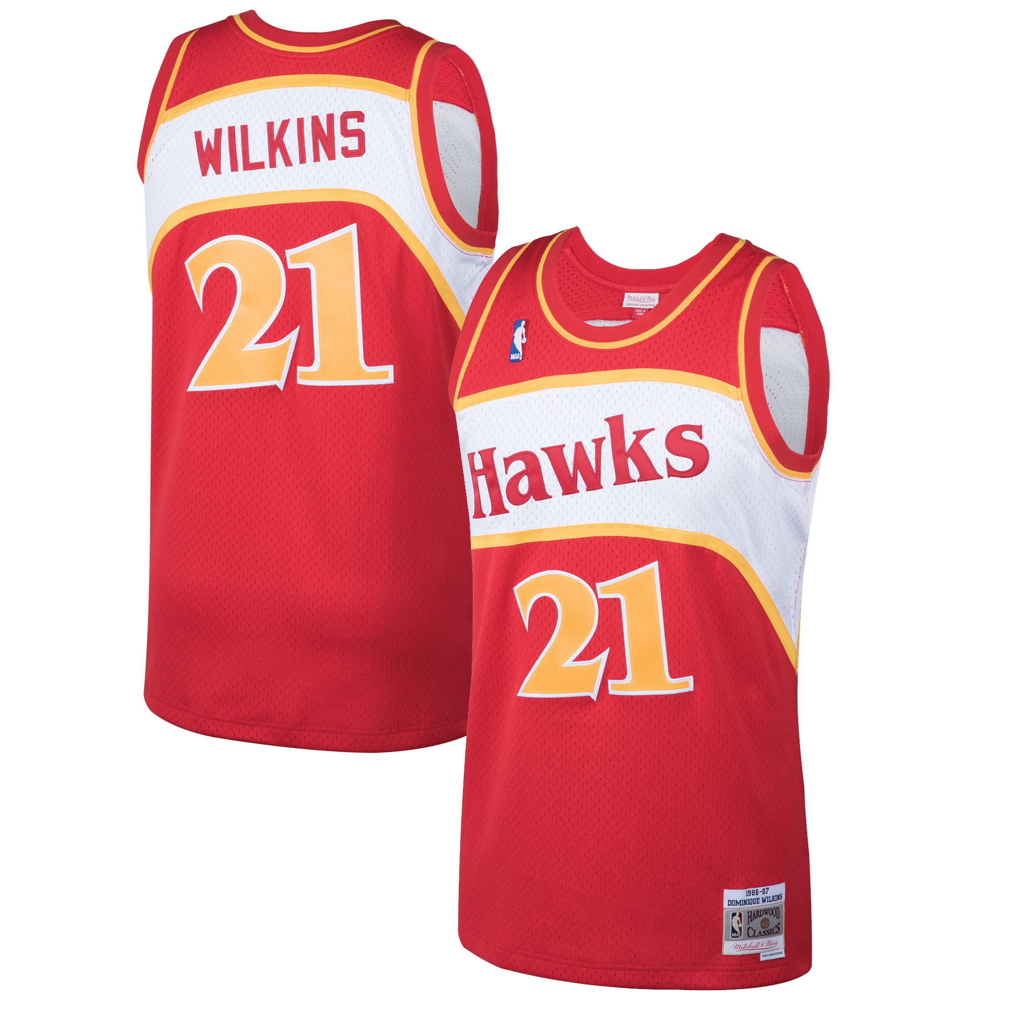 Mitchell Ness Dominique Wilkins Red Atlanta Hawks 1986-87 Hardwood Classics Swingman NBA Jersey Men's