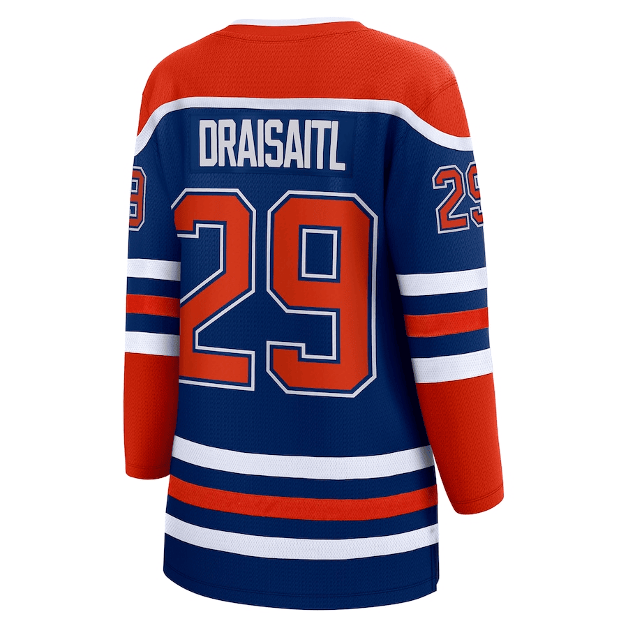 Leon Draisaitl 29 Edmonton Oilers 2024 Stanley Cup Final Home Breakaway Player Royal, Women NHL Jersey Women's