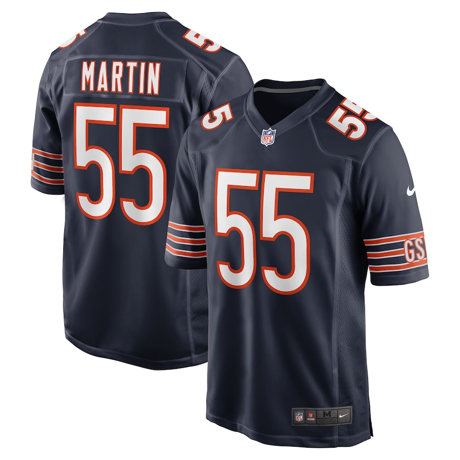 Jacob Martin 55 Chicago Bears Game Navy NFL Jersey Men's