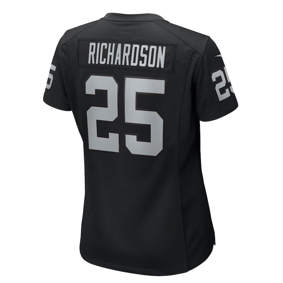 Decamerion Richardson 25 Las Vegas Raiders Team Game Black NFL Jersey Women's