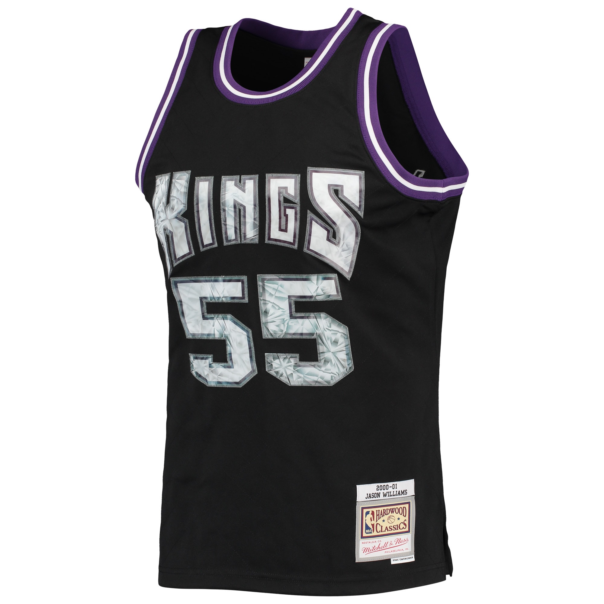 Mitchell Ness Jason Williams Black Sacramento Kings 2000/01 Hardwood Classics 75th Anniversary Diamond Swingman NBA Jersey Men's
