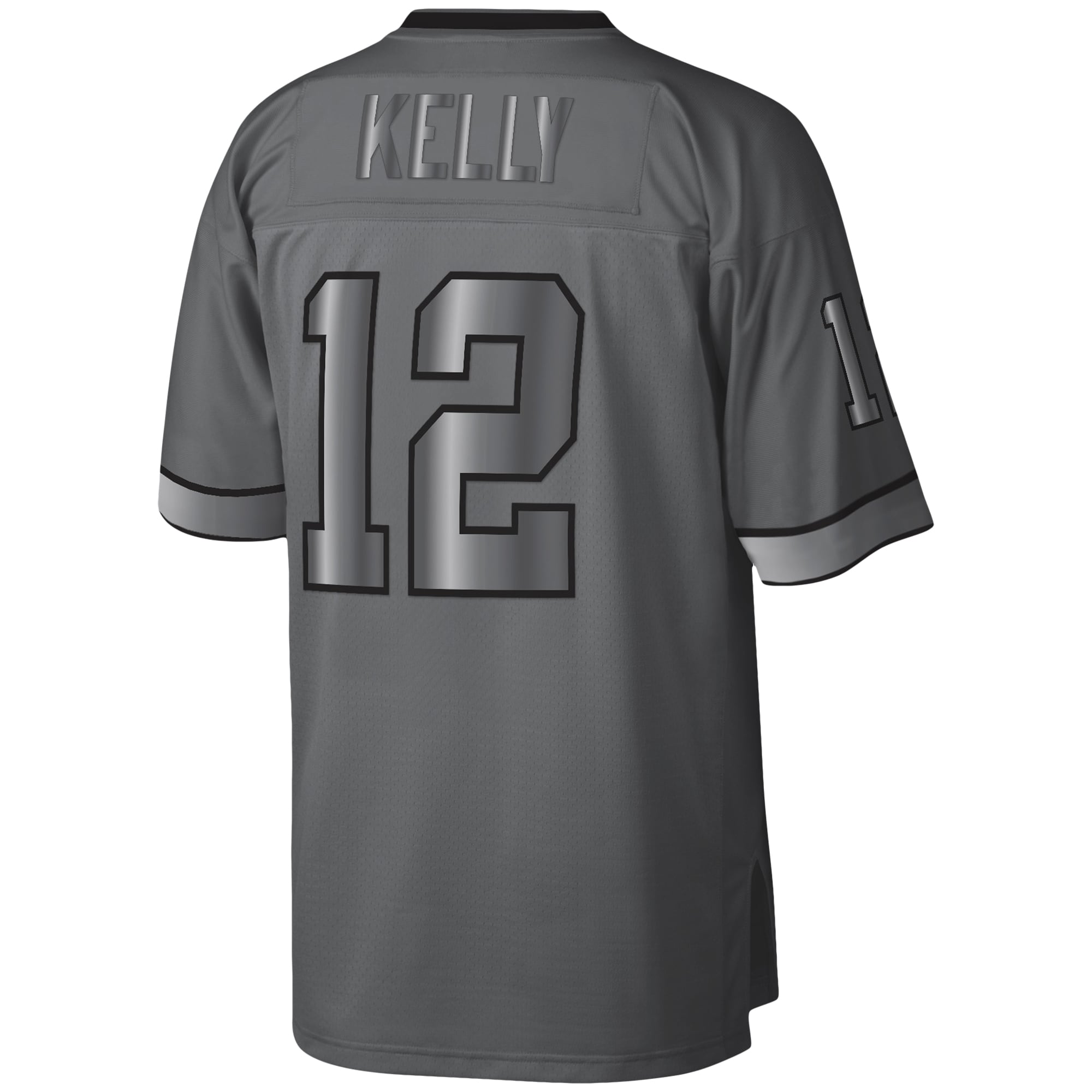 Buffalo Bills Jim Kelly Mitchell Ness Charcoal 1990 Retired Player Metal Legacy NFL Jersey Men's