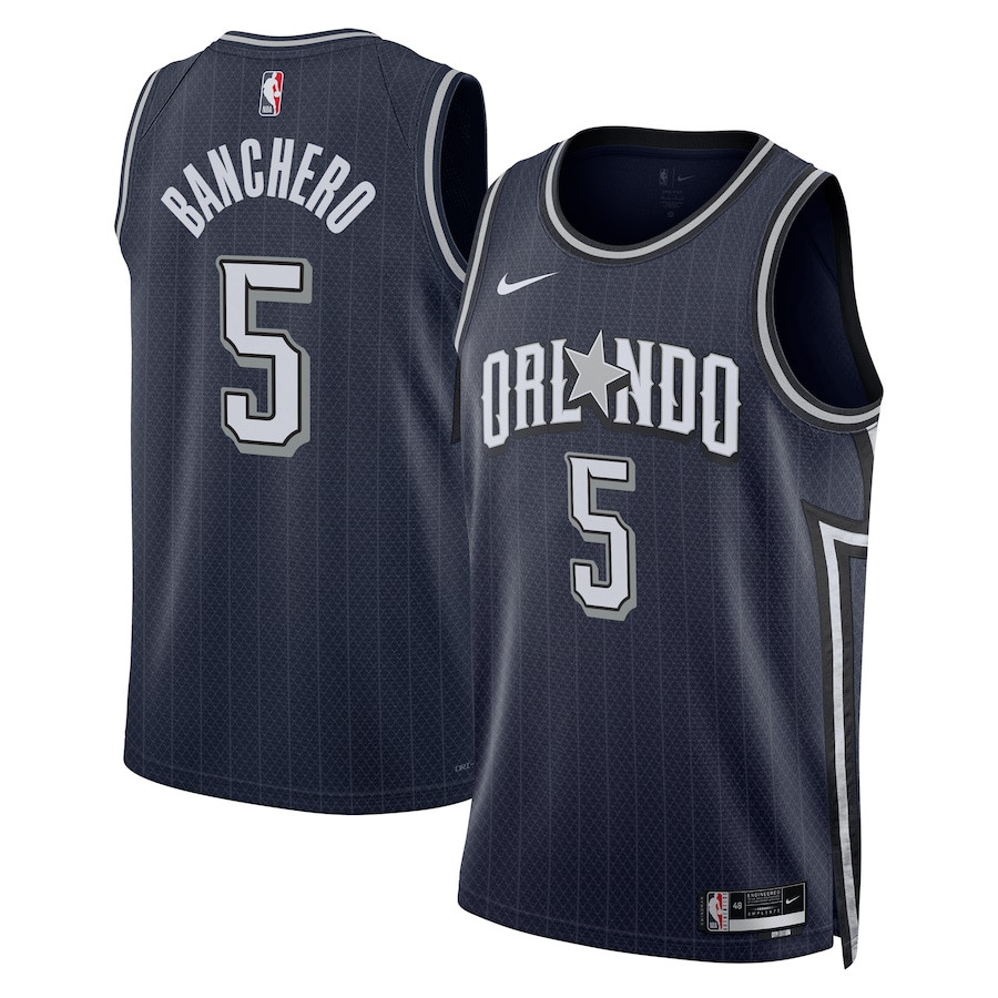 Paolo Banchero 5 Orlando Magicc 2023/24 City Edition Swingman Navy NBA Jersey Men's
