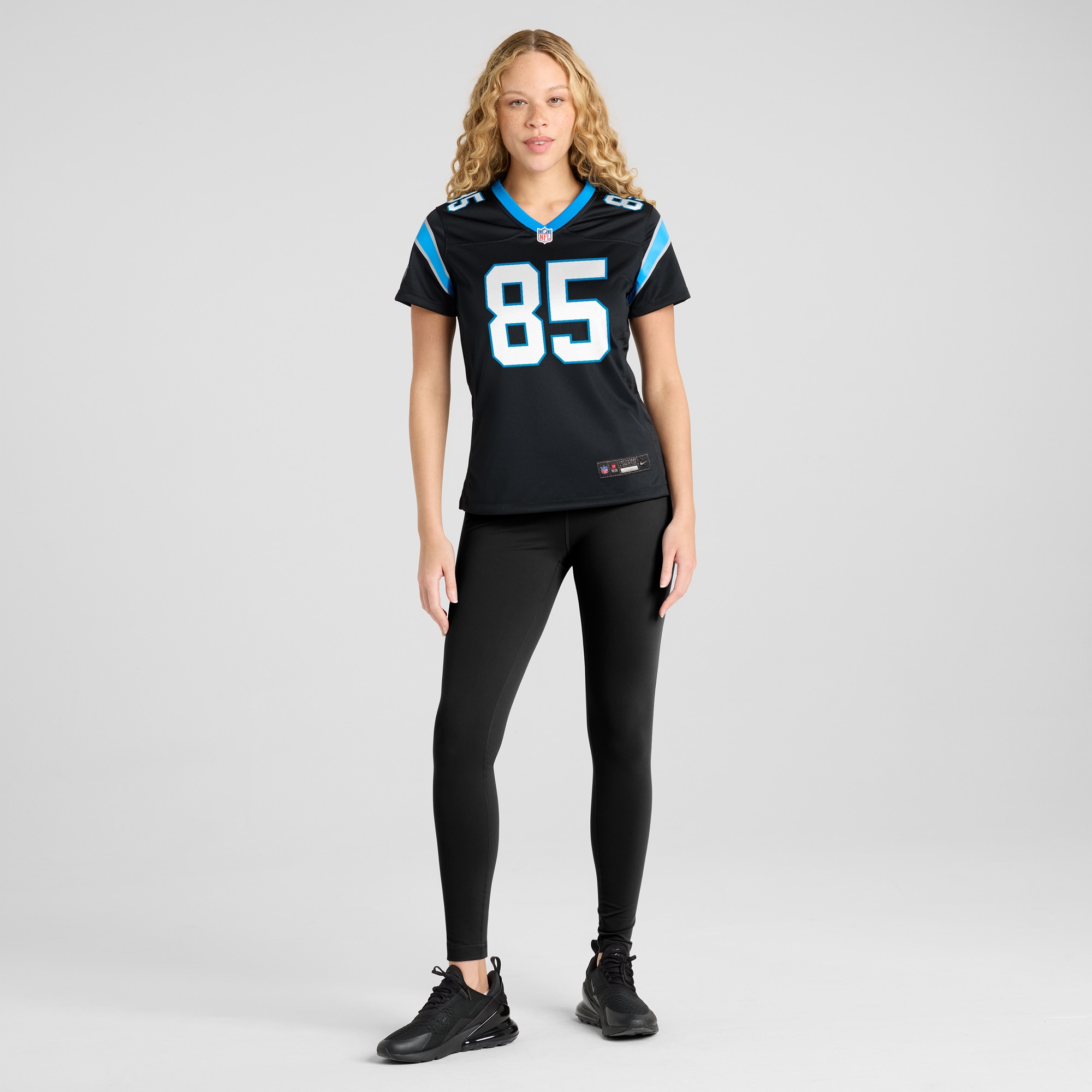 Carolina Panthers Marquez Stevenson Black Team Game NFL Jersey Women's