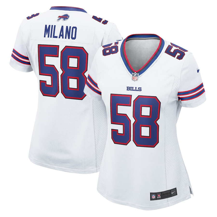 Matt Milano 58 Buffalo Bills Game White NFL Jersey Women's