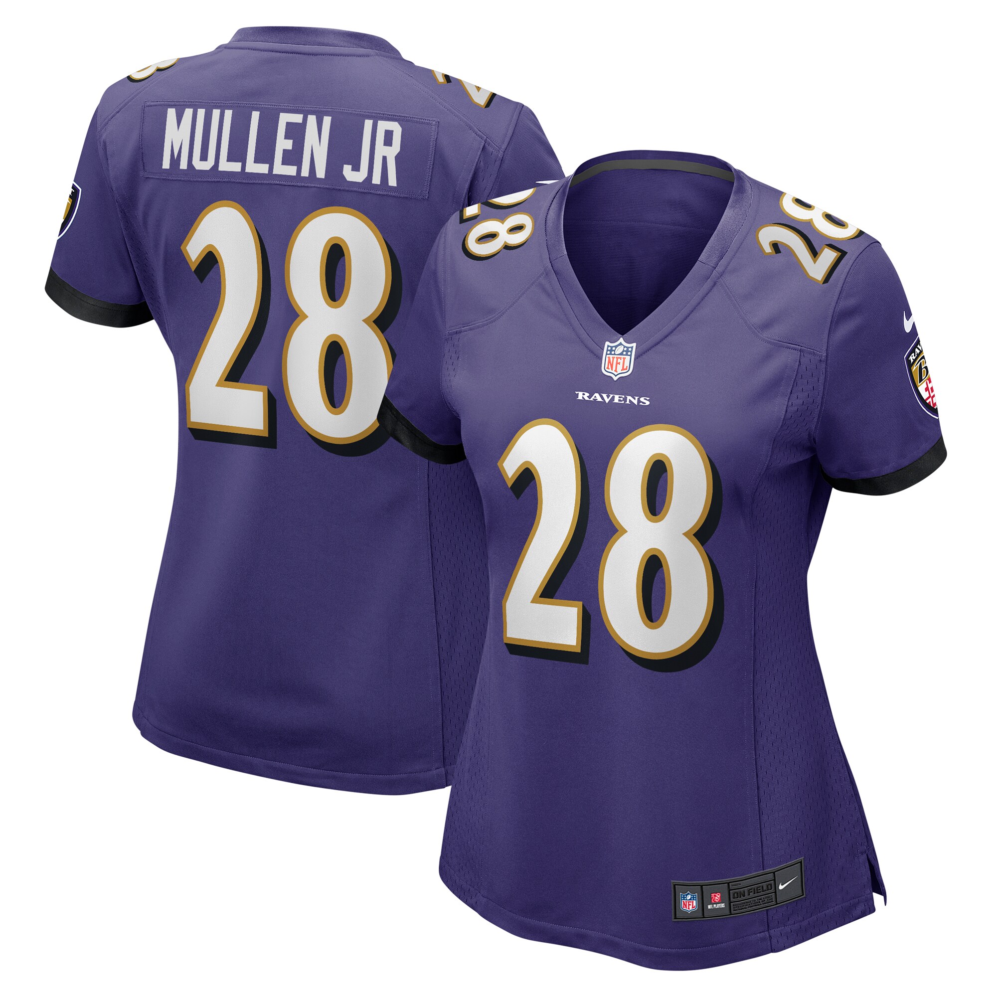 Baltimore Ravens Trayvon Mullen Jr. Purple Team Game NFL Jersey Women's