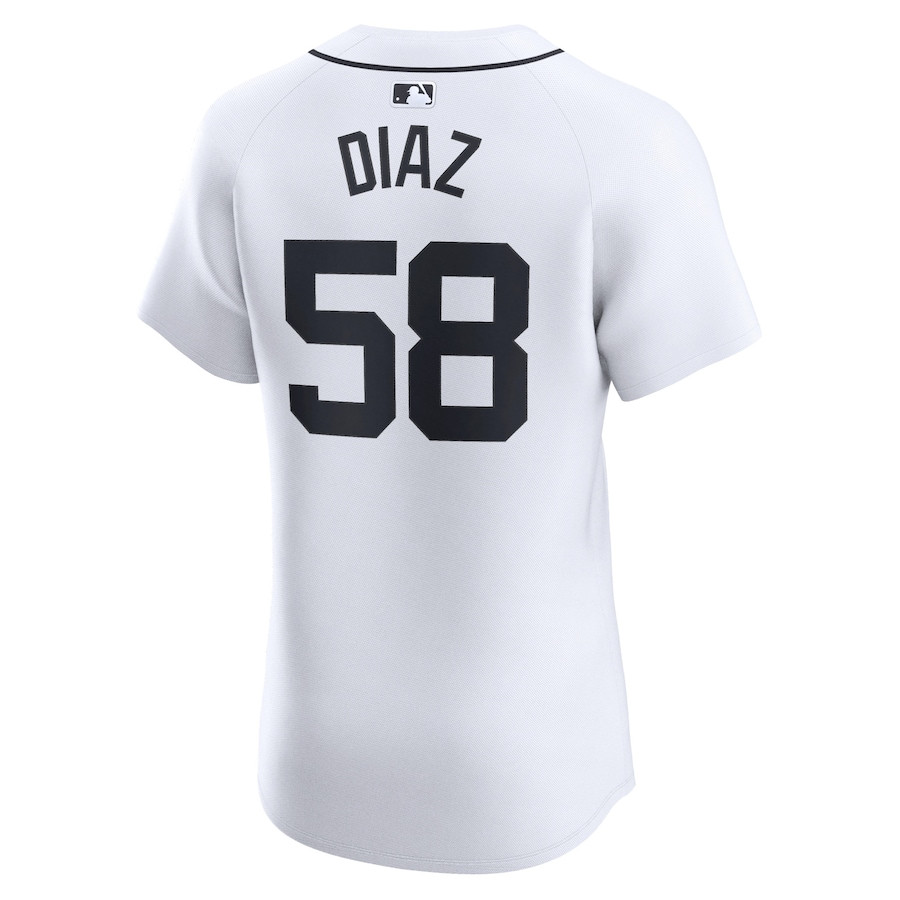 Miguel Diaz 58 Detroit Tigers Home Elite Player White MLB Jersey Men's