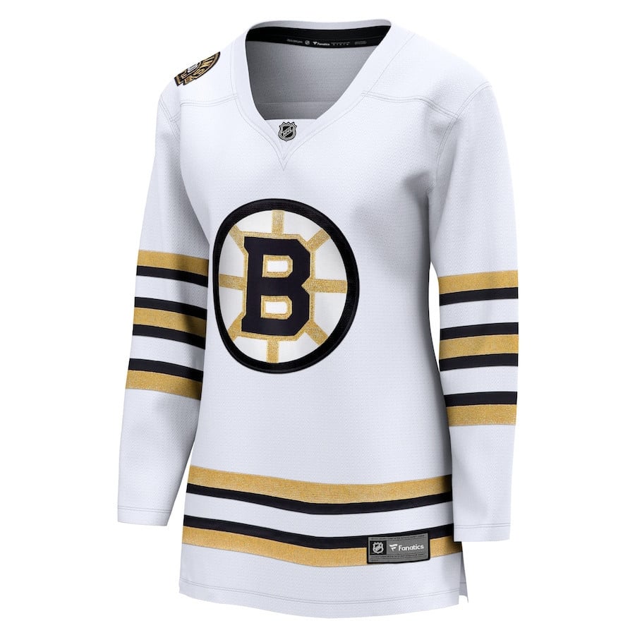 Boston Bruins 100th Anniversary Breakaway Women, White NHL Jersey Women's