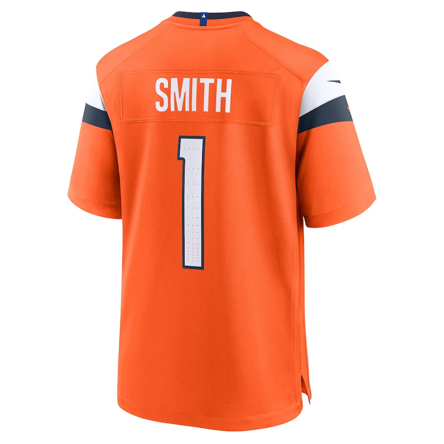Tremon Smith 1 Denver Broncos Team Game Orange NFL Jersey Men's