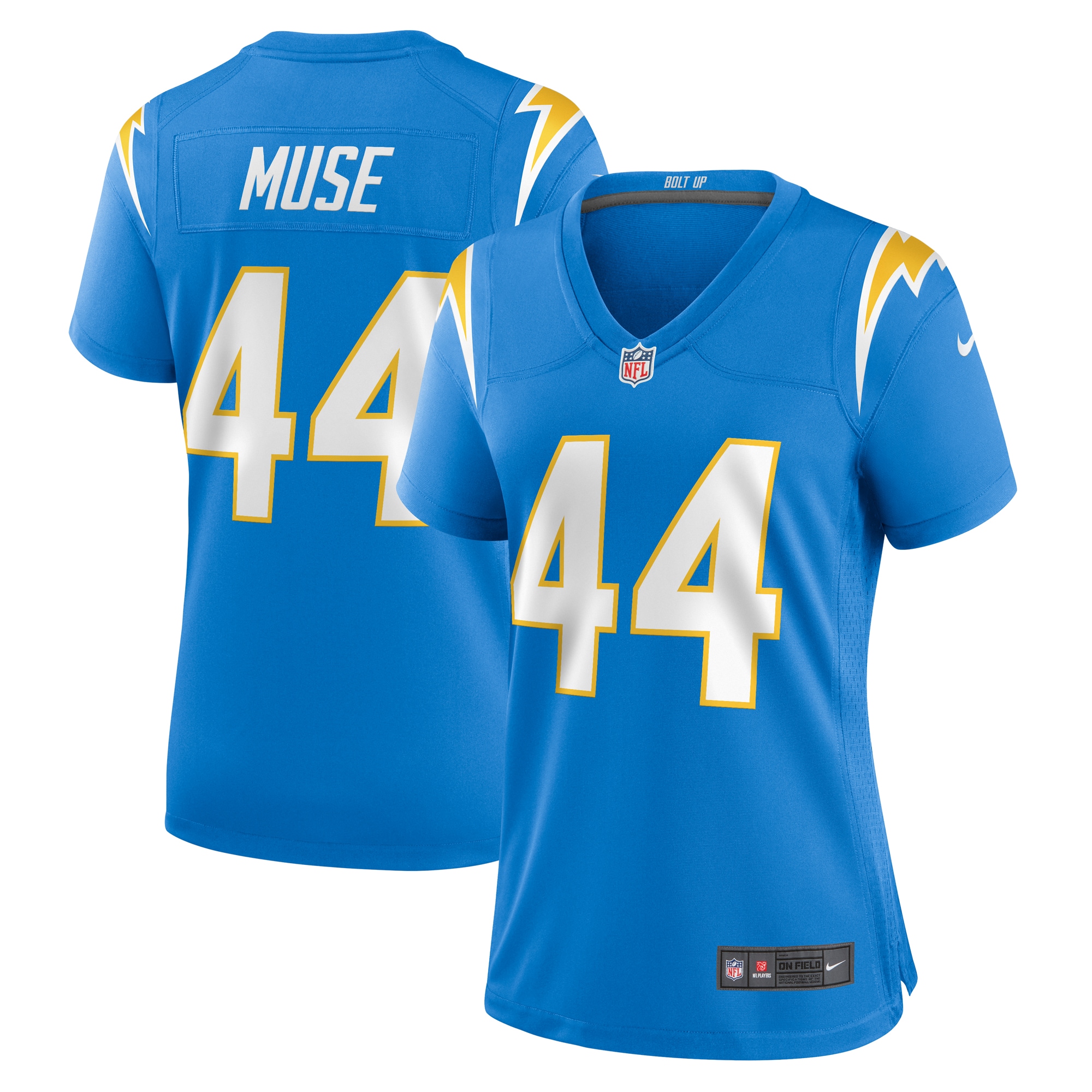 Los Angeles Chargers Tanner Muse Powder Blue Team Game NFL Jersey Women's