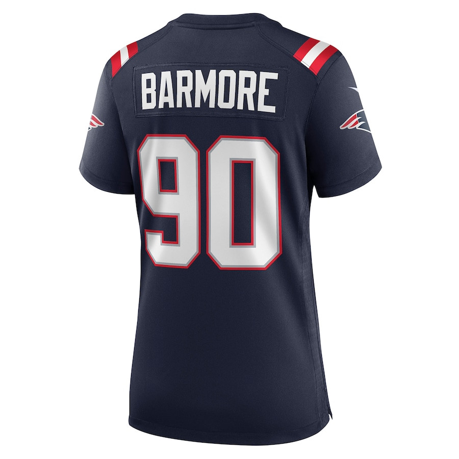 Christian Barmore 90 New England Patriots Game Navy NFL Jersey Women's