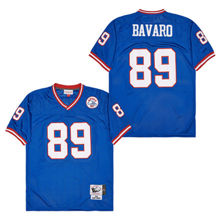 Mark Bavaro 89 New York Giants Spider Lockhart 43 Patch Throwback Blue NFL Jersey Men's
