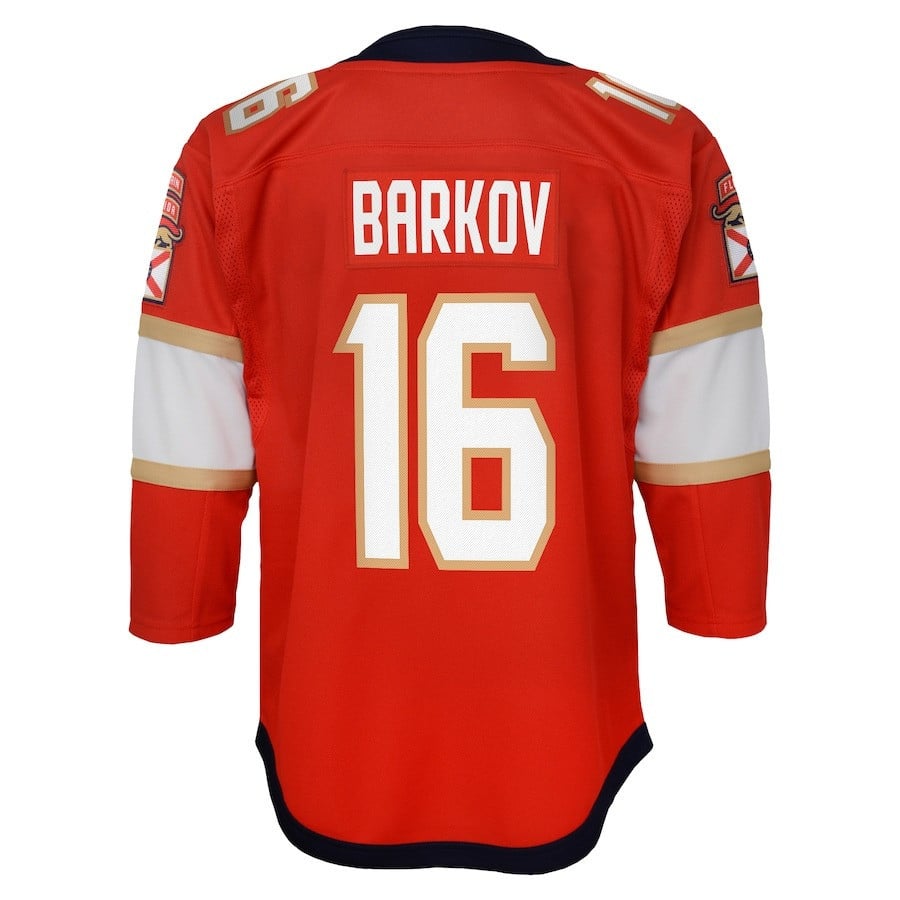 Aleksander Barkov 16 Florida Panthers 2023 Stanley Cup Final Home Red NHL Jersey Youth