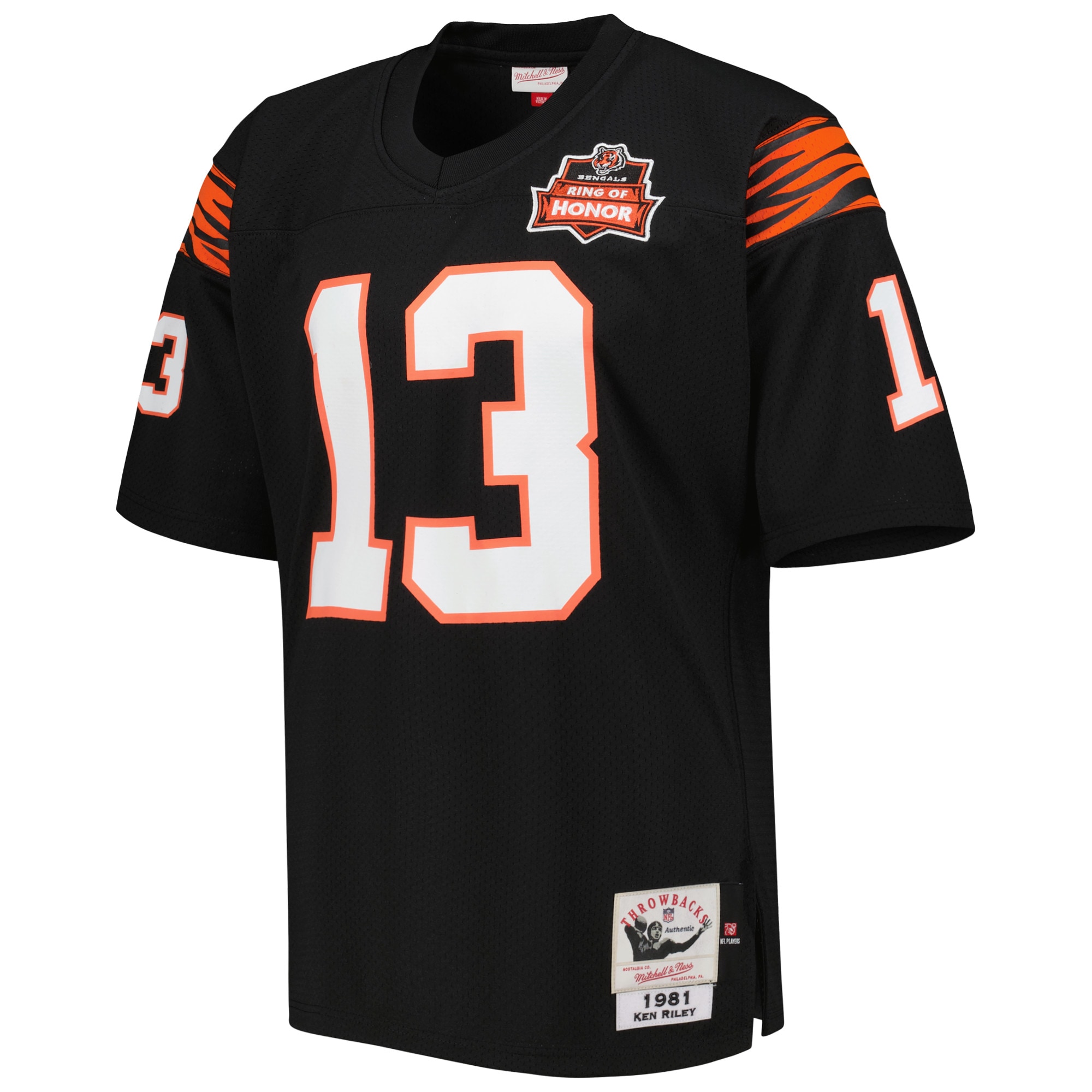 Cincinnati Bengals 1981 Ken Riley Mitchell Ness Black Throwback Retired Player NFL Jersey Men's