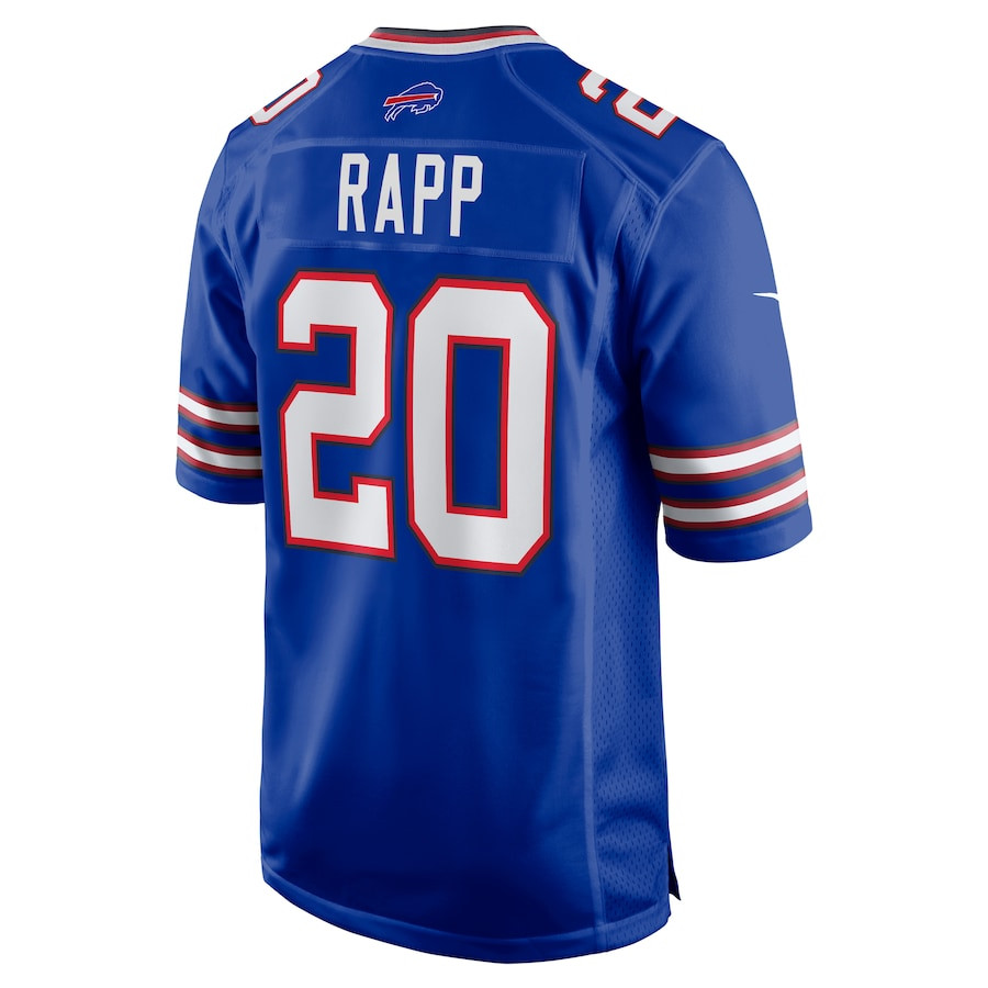 Taylor Rapp 20 Buffalo Bills Game Royal NFL Jersey Men's